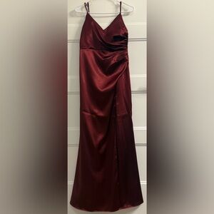 Birdy Grey Catherine Shiny Satin Dress - Cabernet